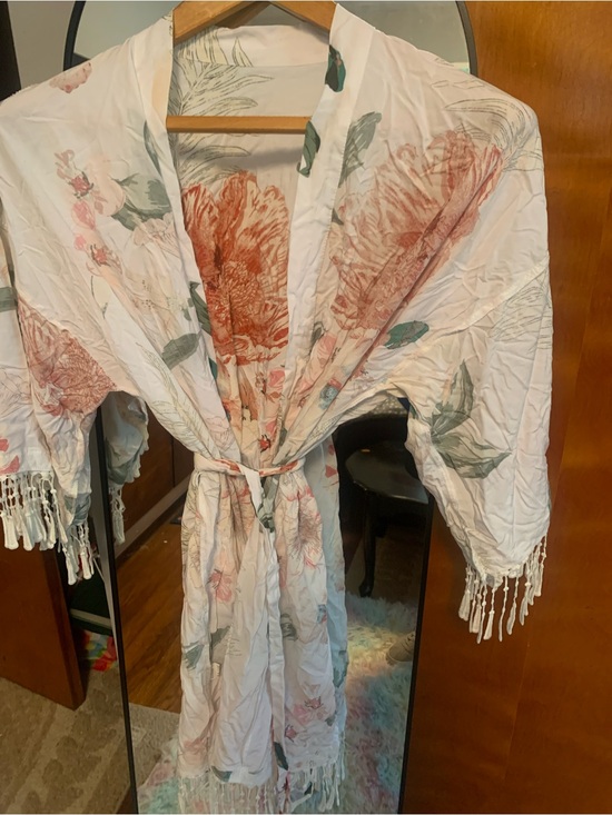 Other - Floral Tie-Waist Kimono Robe in Blush and Sage BNWOT